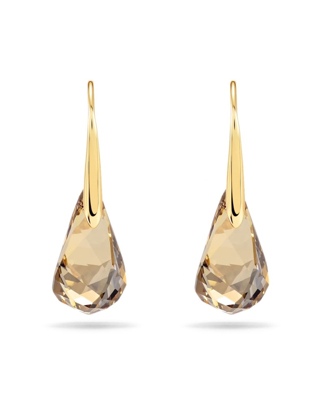 Swarovski Gold-Tone Teardrop Crystal Earrings - Champagne